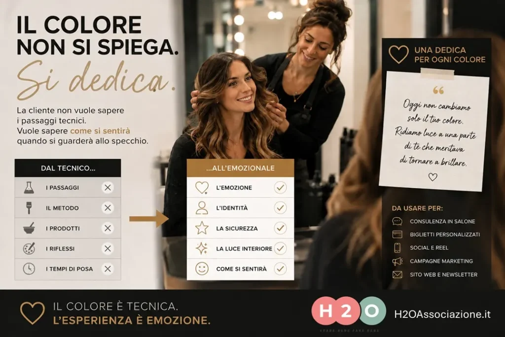 Come emozionare una cliente in salone attraverso il colore e le parole
